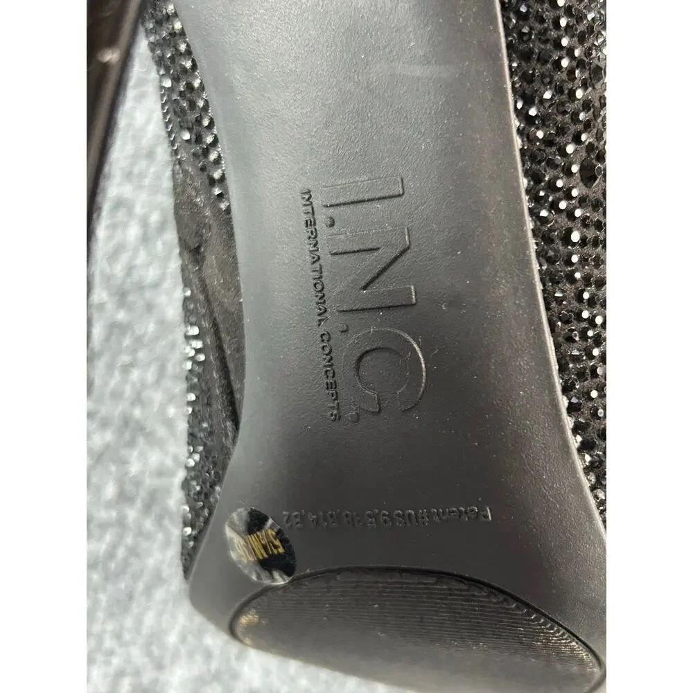 MIA Rakimaf Black Bling Rhinestone Ankle Booties Women's Size 5.5 Stiletto Heel - Picture 8 of 11